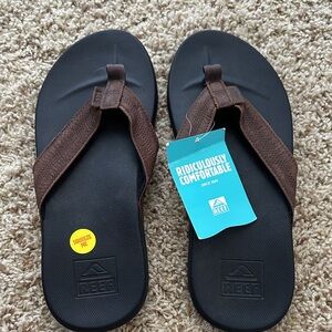 Reef Men's Black and Brown Flip-Flops